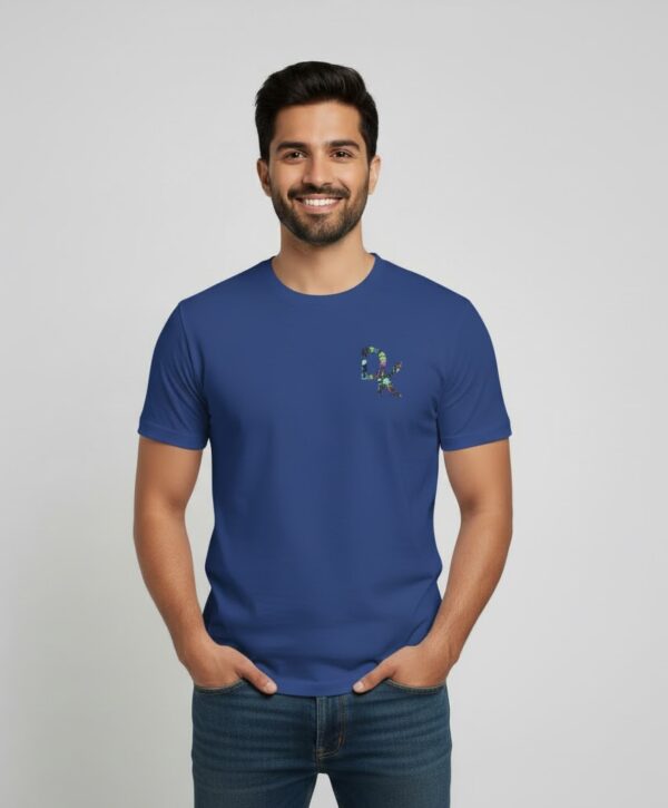 Custom Hand-Embroidered Floral Initials Cotton T-Shirt