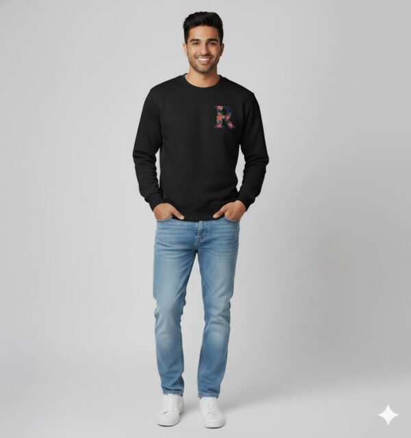 Personalized Floral Initial 'R' Sweatshirt