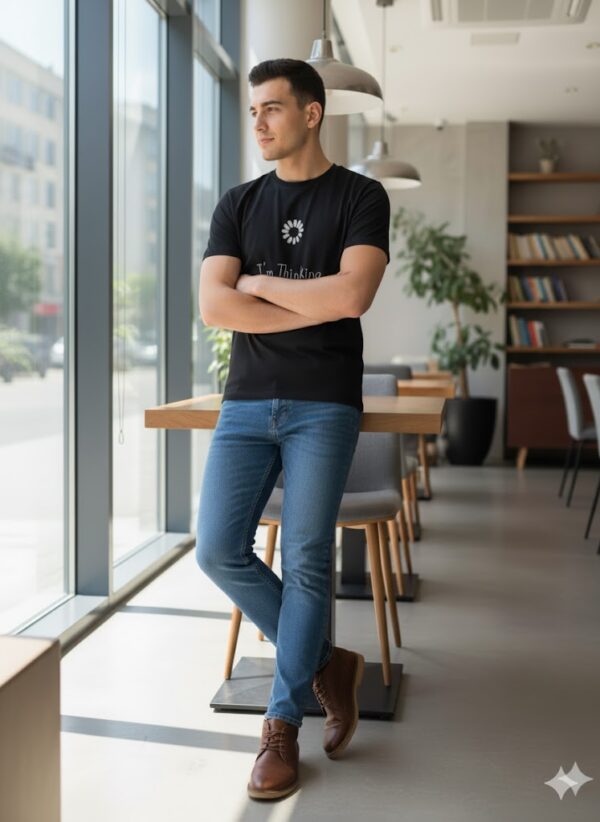 "System Loading…" Embroidered Cotton T-Shirt