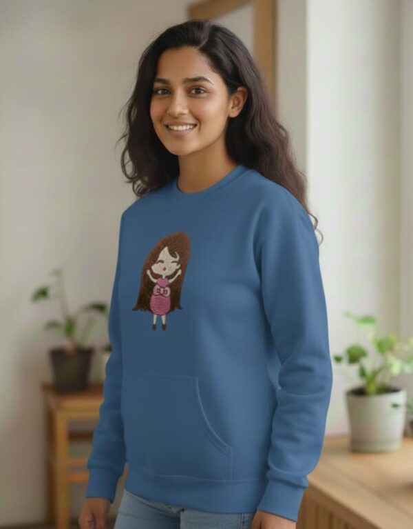 Cute Doll Embroidered Sweatshirt