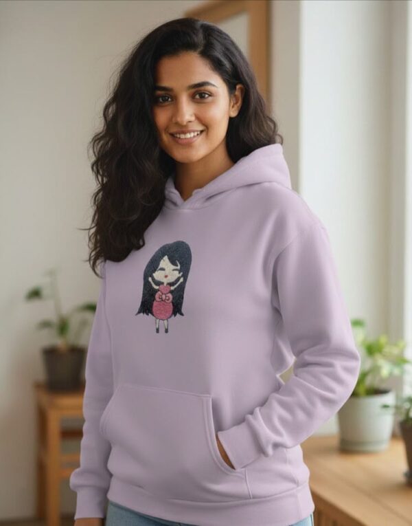 Cute Doll Embroidered Hoodie