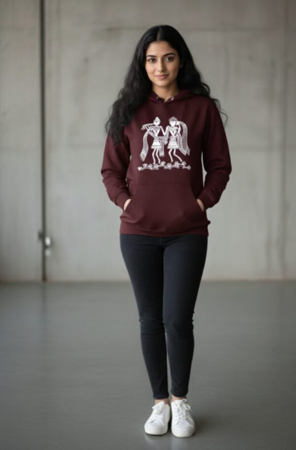 Warli Art Ethnic Motif Hoodie