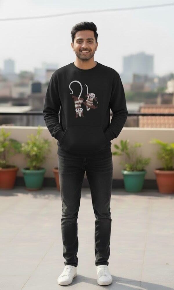 Premium Ice Age–Inspired Cartoon Mouse Hand-Embroidered Sweatshirt