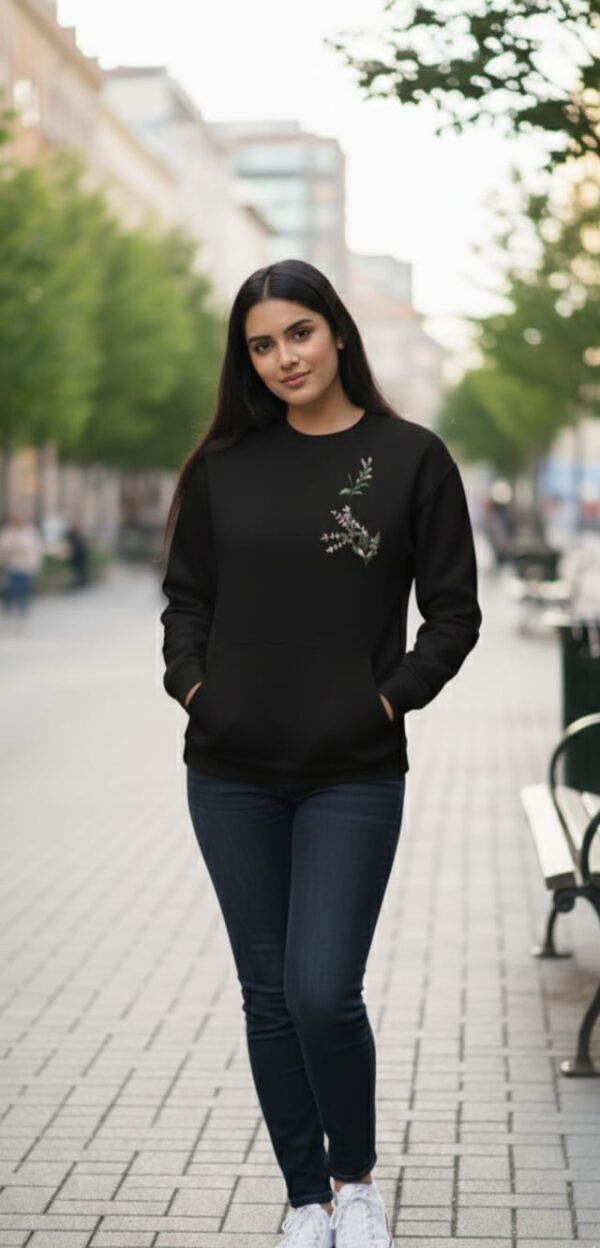 Hand-Embroidered Urban Bloom Sweatshirt