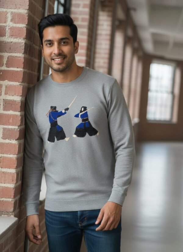 Hand-Embroidered Warrior Spirit Sweatshirt