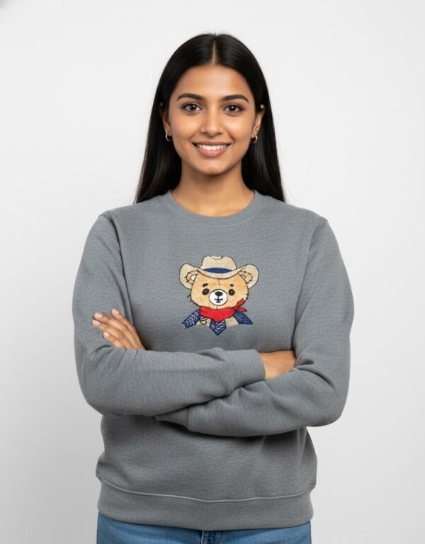 Teddy Cozy – Hand Embroidered Sweatshirt