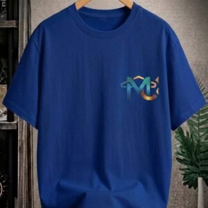 Minimal Logo Printed Blue Regular Fit T-Shirt
