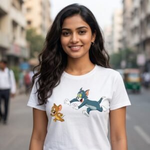 Tom & Jerry Chase Mode Graphic T-Shirt