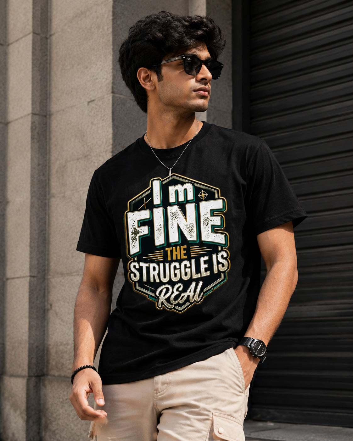 Fine Struggle Motivational Graphic T-Shirt